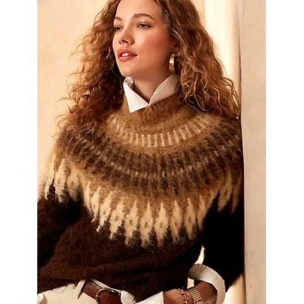 Banana Republic Fair Isle Alpaca Sweater Size XS